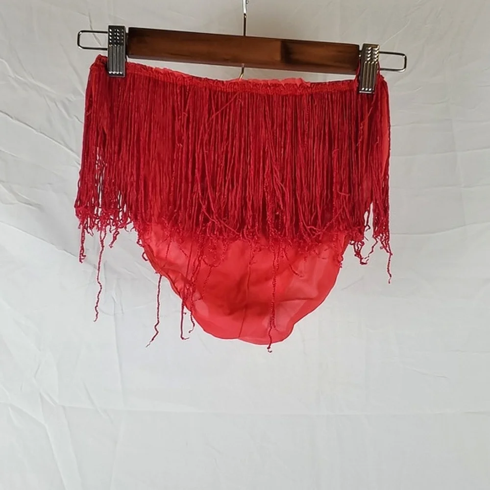 Vintage Red Fringe‎ Matching Boudoir Set